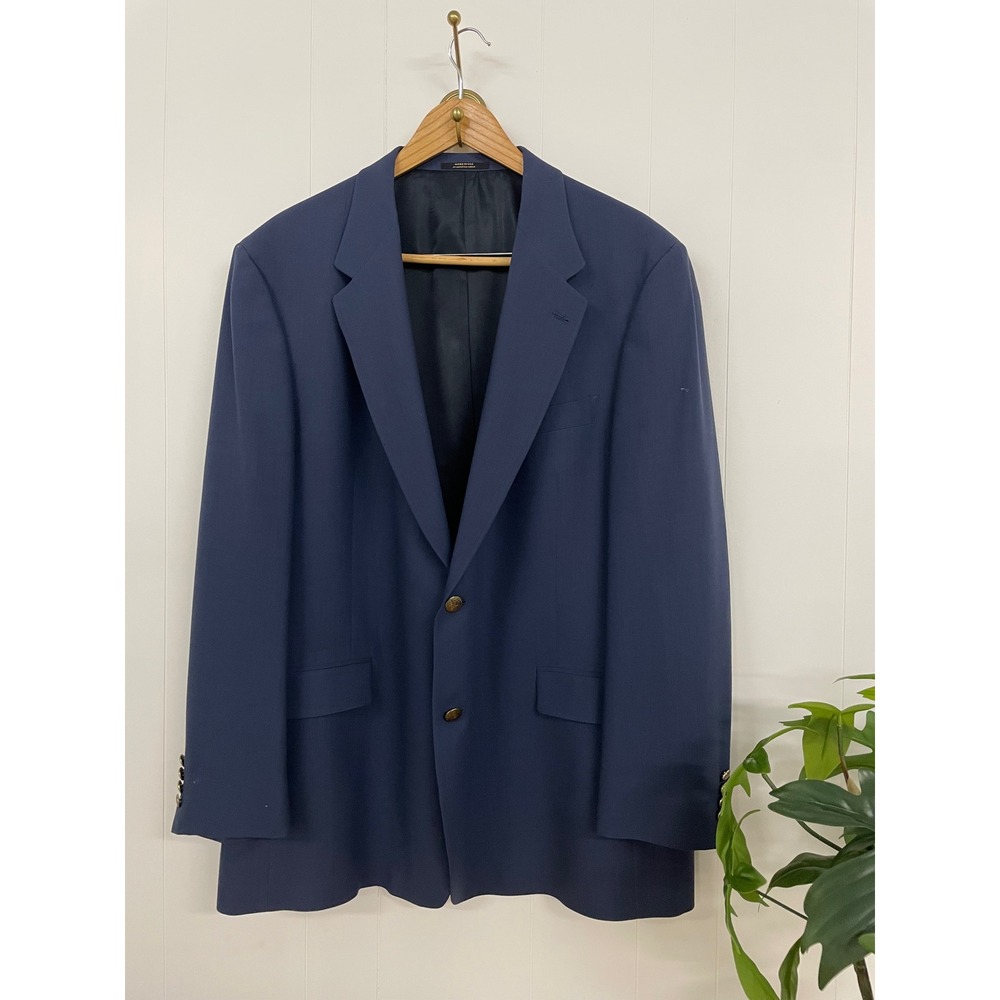 Hart Schaffner Marx Dillard's Comfort Plus Blazer Navy Blue Sport Coat USA Made